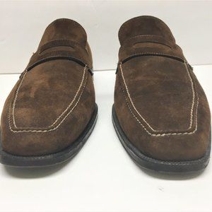 SUTOR MONTELLASSI brown suede size 10 penny loafer.
